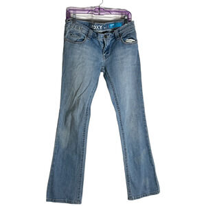 Womens Roxy Malibu Baby Bell Y2K  Fit Blue Denim Jeans 9